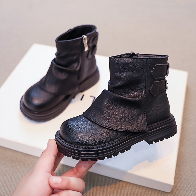 Spring and Autumn New Women's Thick soled Short Boots Retro Brown Short Boots Western Boots Flip up Boots Fashion Trend Children's Boots Des