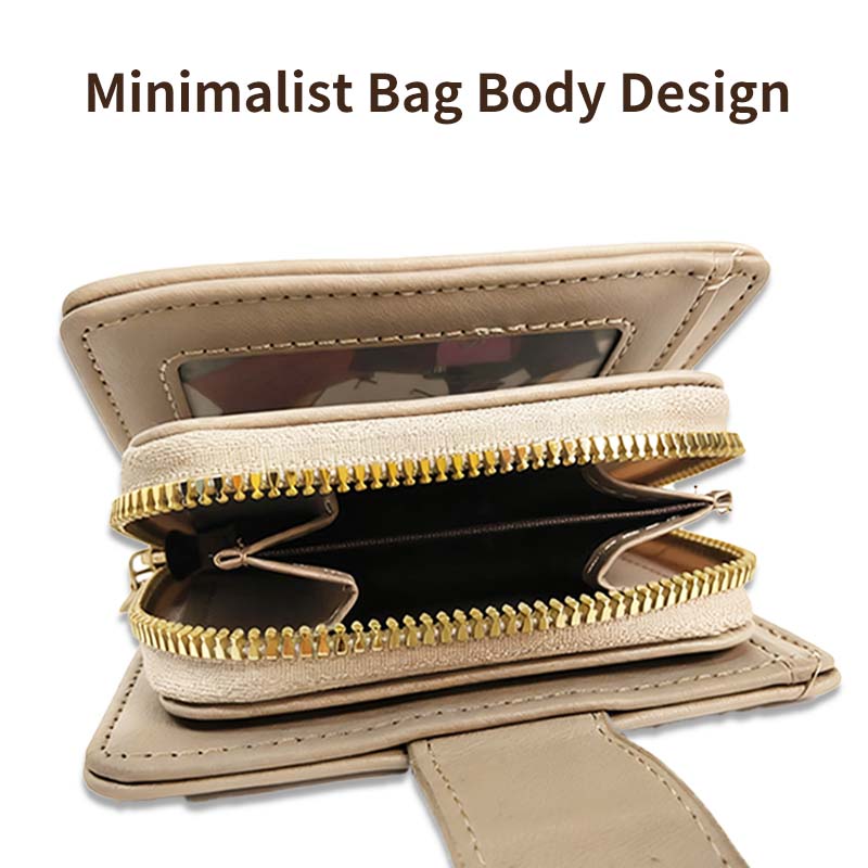 Wallets Women's Fashion Multi - Card Wallet, Beige PU Leather Small Wallet with Buckle, Easy Storage & Stylish Design for Daily Use 076