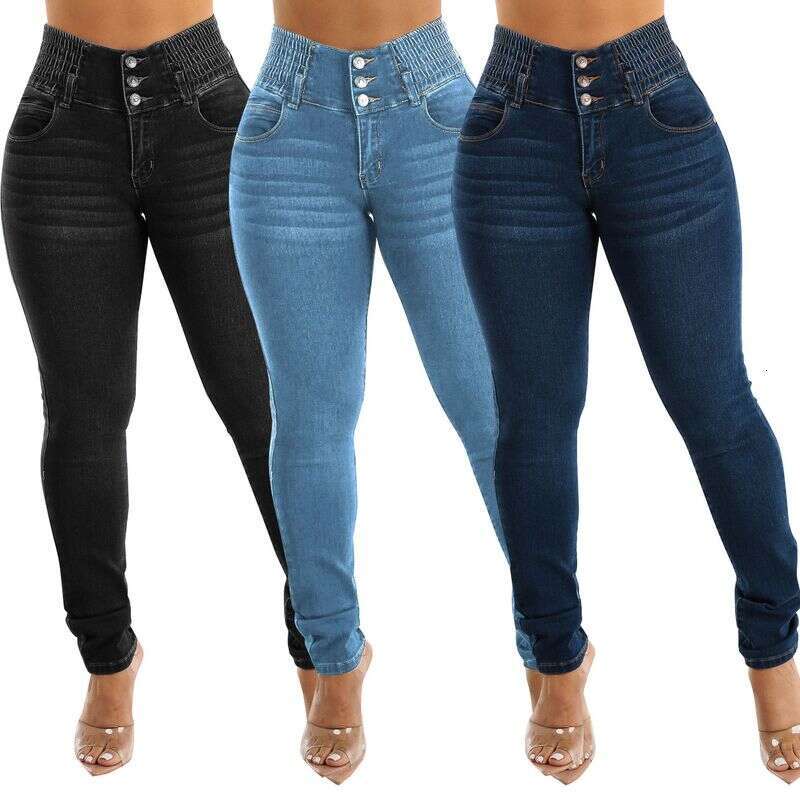 Women's Clothing Slim Stretch Jeans Sexy Hip Lifting High Waist Skinny Trousers