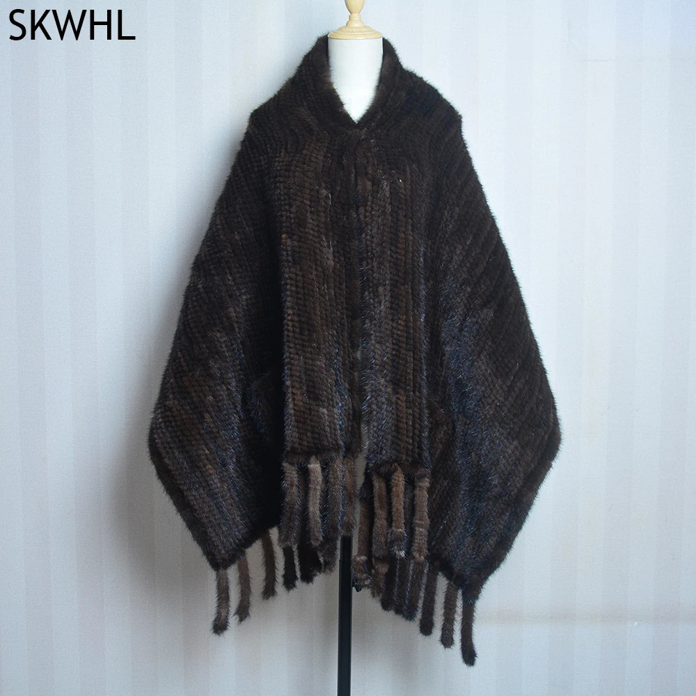 2025 Lady Mink Fur Shawl Scarf Winter 100Natural Mink Fur Real Scarf Shawl Fashion Genuine Mink Fur Ponchos 250928