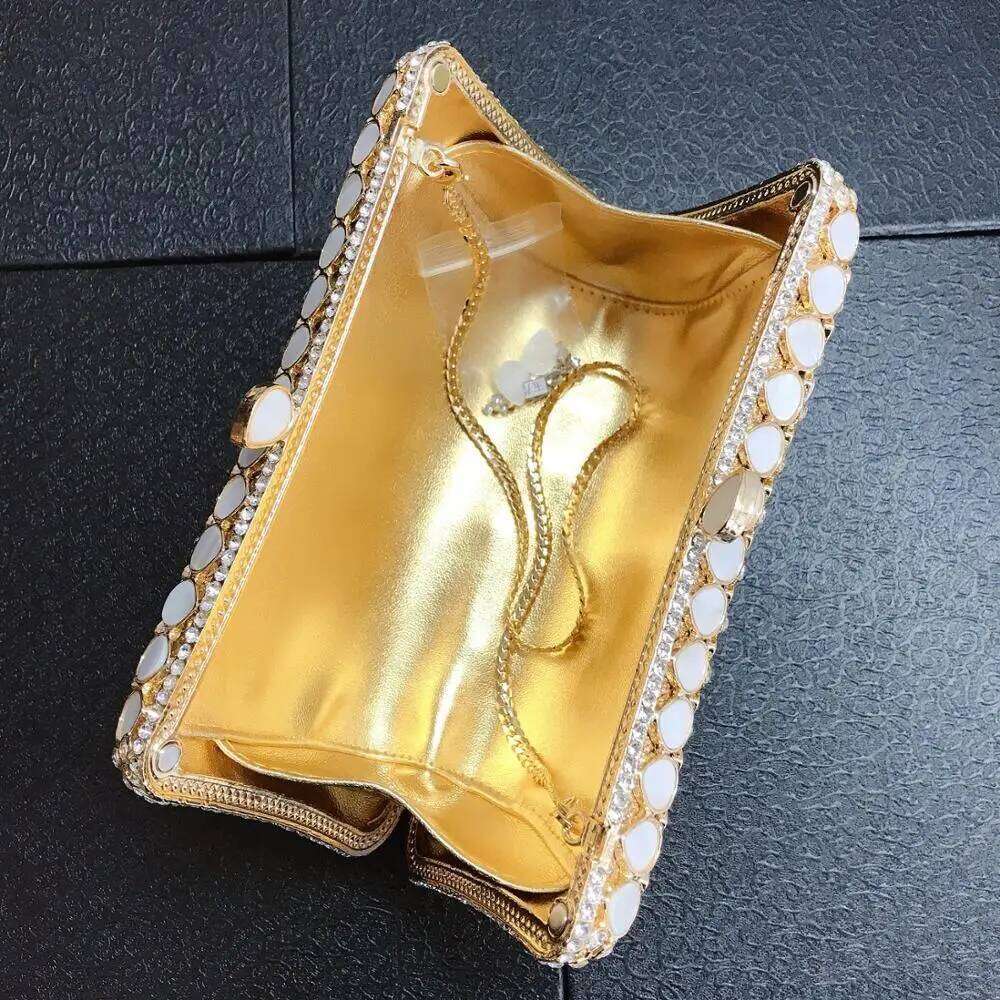 XIYUAN Women Evening Clutch Bag Bridal Wedding Elegant Party Handmade clutch purse Womens Handbags Purses Hollow Out Metallic