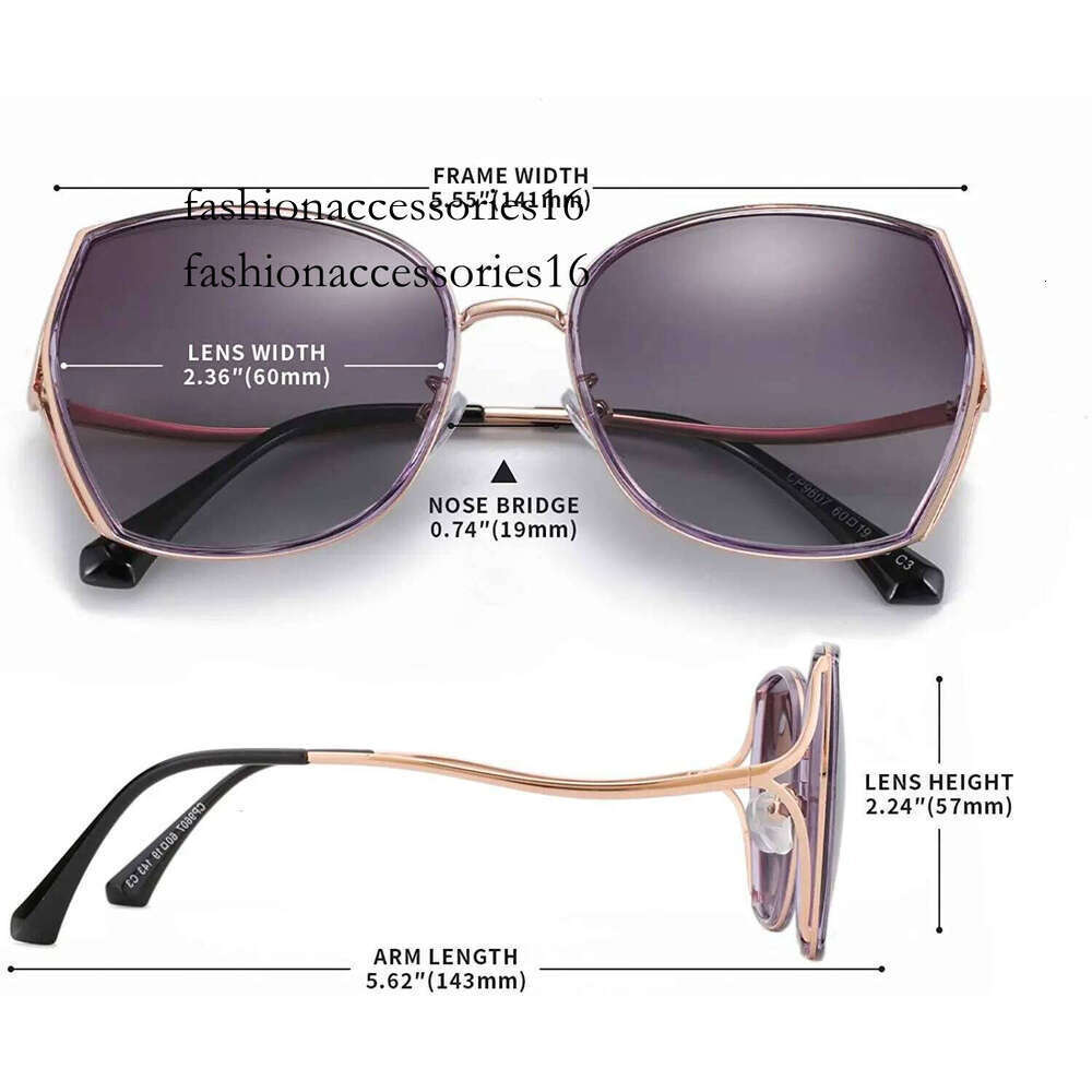 ZENOTTIC Fashion Oversized Polarized Sunglasses Women Geometric Vintage Gradient Shades UV400 Protection Metal Sun Glass