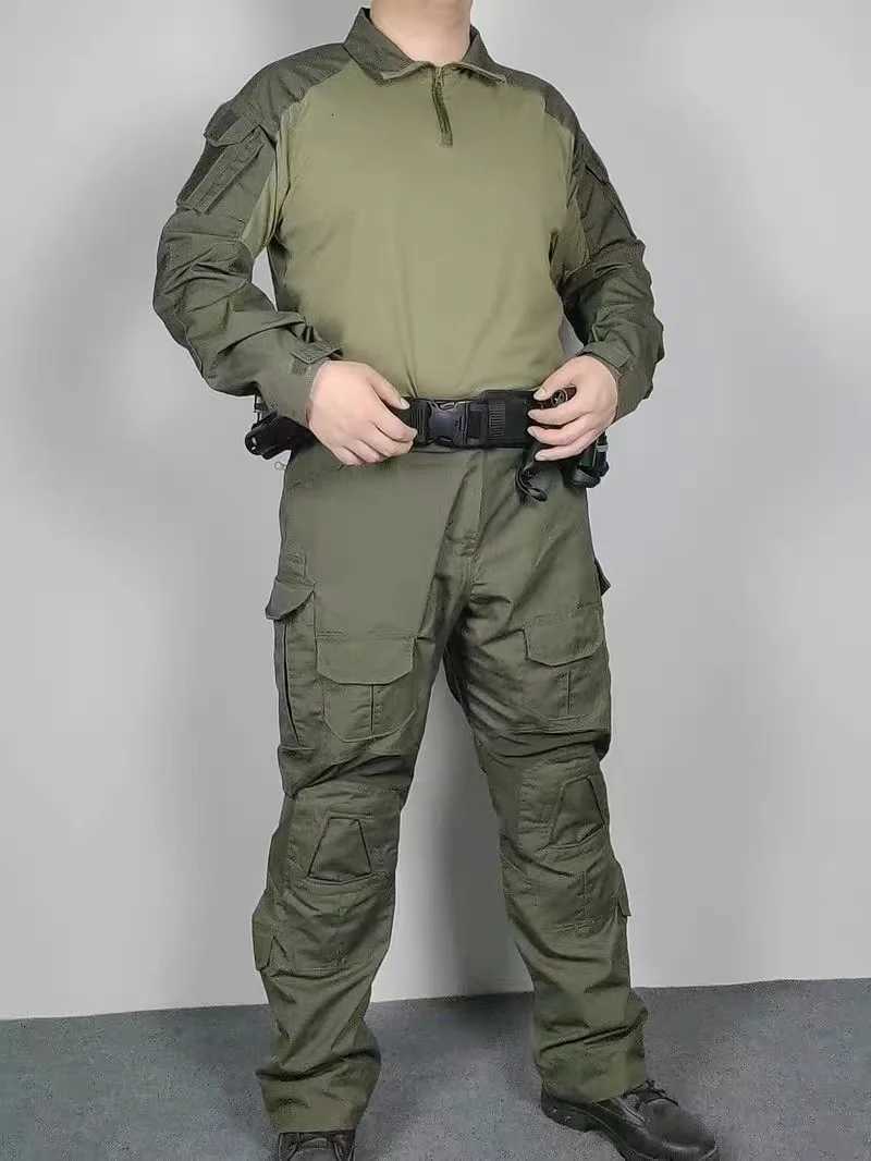 Outdoor Tactical Uniform Top Pants Suit With Knee Elbow Pads Camo Military Combat Clothes Field JACKET Trousers W250928