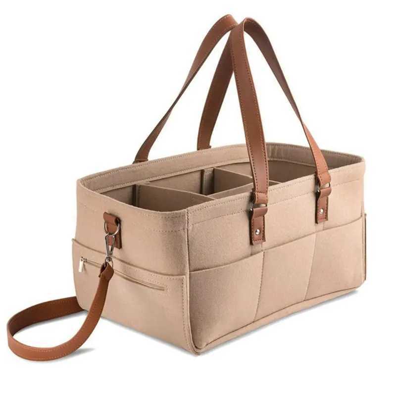 Baby Felt Storage Nursery Organizer Basket Infant Diaper Bag with Handle Caddy Changing Nappy Kids Storage Carrier Large PocketXJ250928