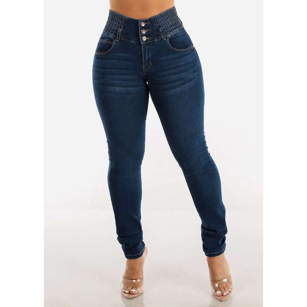Women's Clothing Slim Stretch Jeans Sexy Hip Lifting High Waist Skinny Trousers