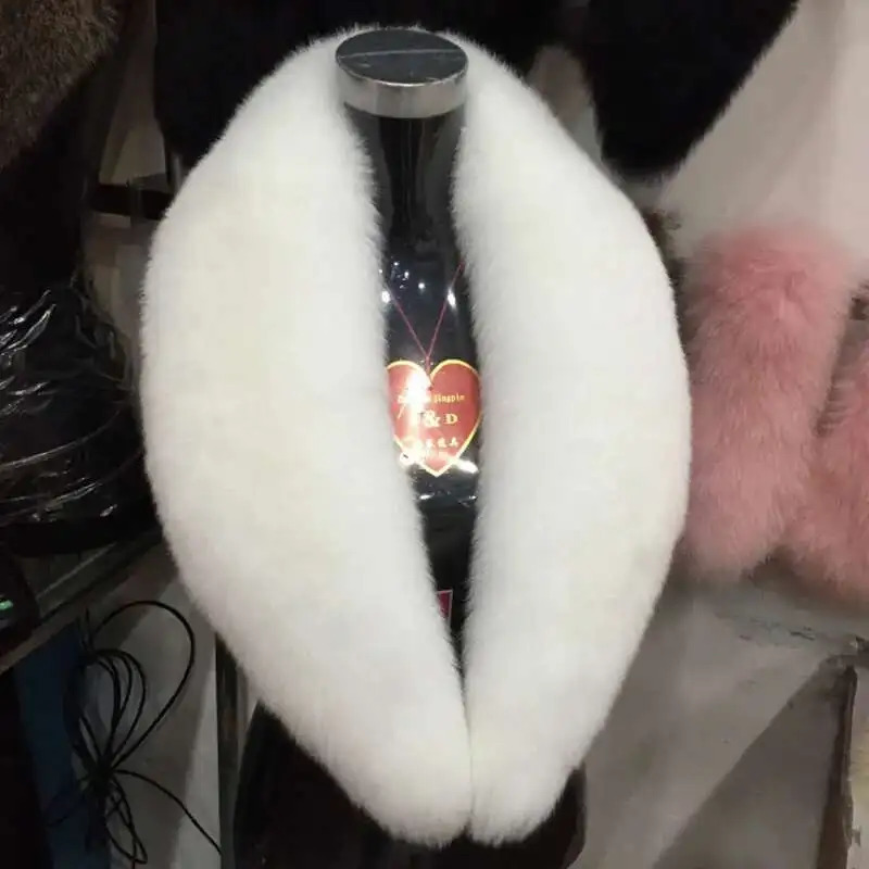 Fox Fur Collar Women Genuine Fur Scarf Shawls Winter Female Neck Warm Fur Shawl Scarves Coat Fur Collar Trim Long Shawl 250928