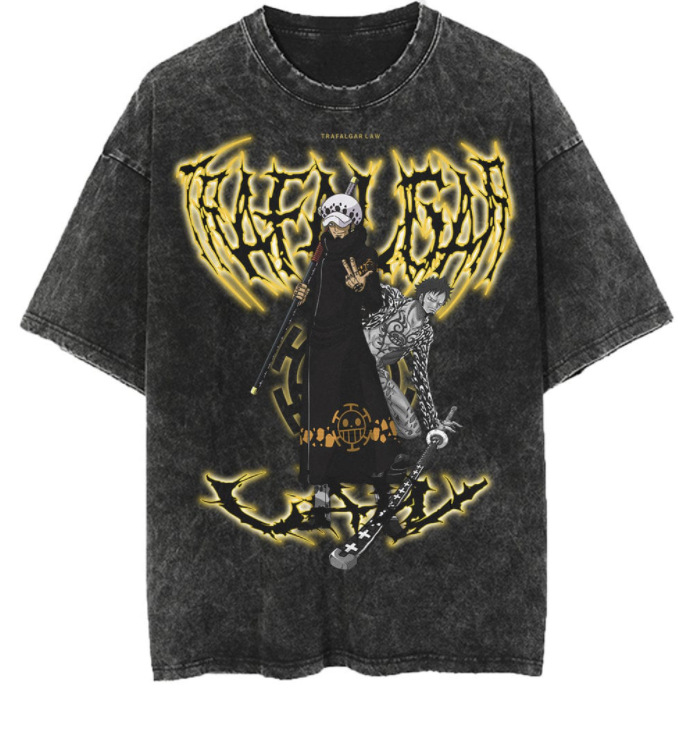 European & American Washed Vintage Short-Sleeve T-Shirt American Retro Anime Short-Sleeve T-Shirt - TT8463