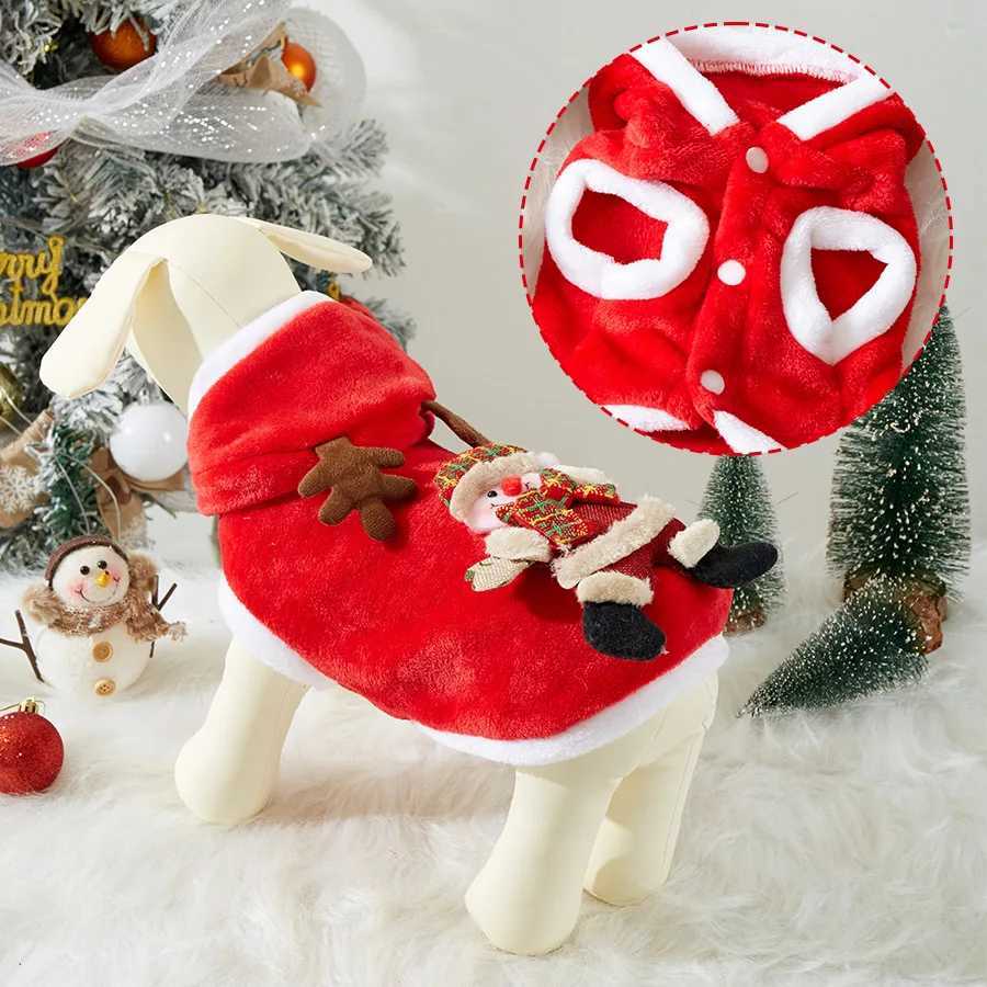 Christmas Dog Clothes Autumn and Winter Flannel Cats Dogs Hoodies Pet Clothes for Small Medium Dogs Christmas Dog Cat Costume X250928