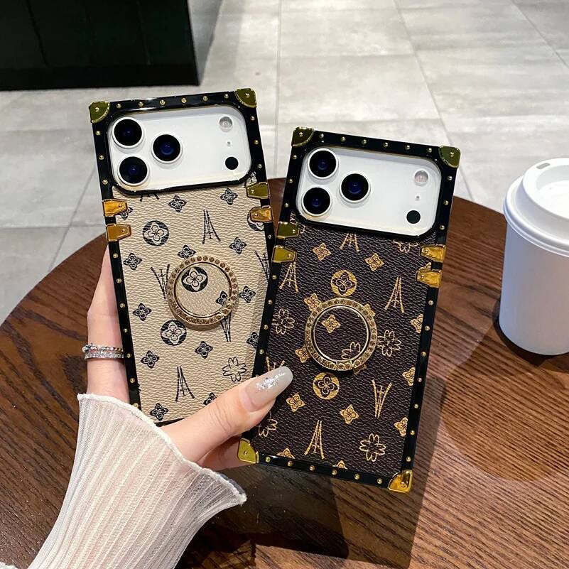 for iPhone 17 Air 16 Pro Max 15 Plus 14 13 Mini 12 11 iphone17 Promax iphone16 iphone15 Glitter Leather Women Phone Case
