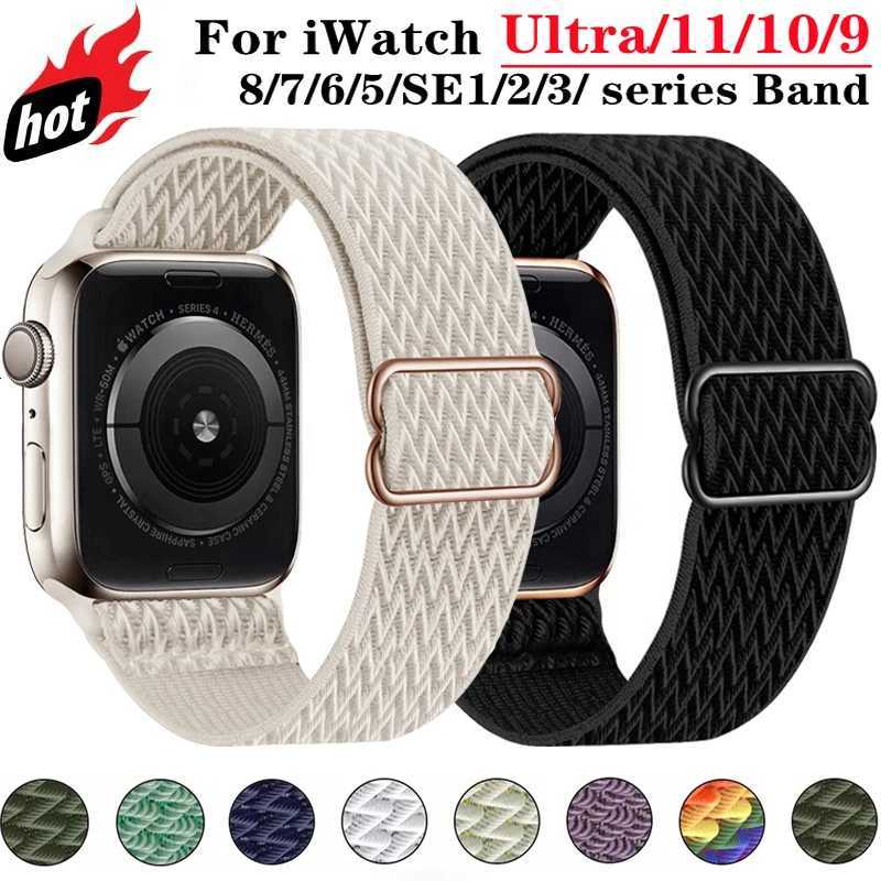 Nylon Band for Apple Watch Straps 44mm 45mm 40 41mm 38 42mm 46mm Elastic Bracelet iWatch series 11 10 8 7 9 6 5 Se Ultra2 3 49mm W250928