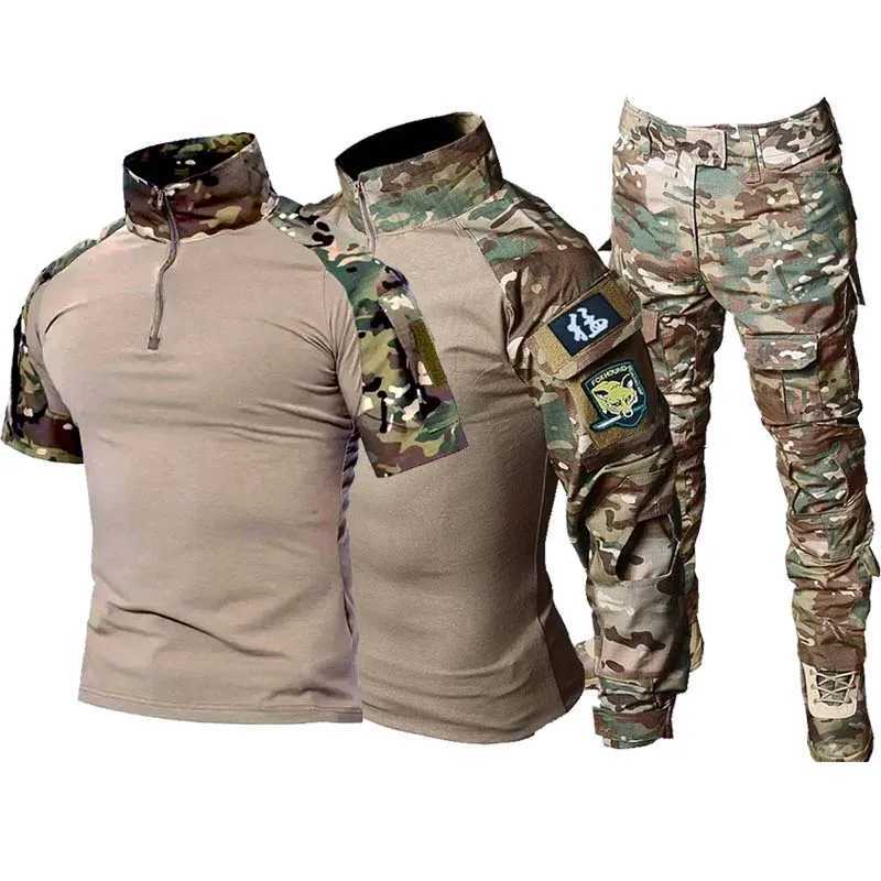 Tactical Uniform Airsoft Suits Training Camo Hunting Clothes Ripstop Combat Shirts Cargo Pants Men Paintball Hiking Sets W250928