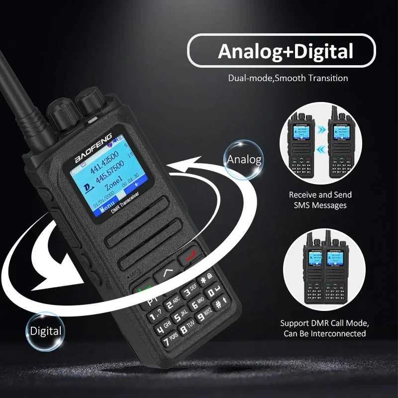 Baofeng Walkie Talkie DM1701A DMR Dual Mode Analog and Digital Radio Tier 12 DualTime Slot DM1701 Ham DualBand DM1801 DM5RXJ250928