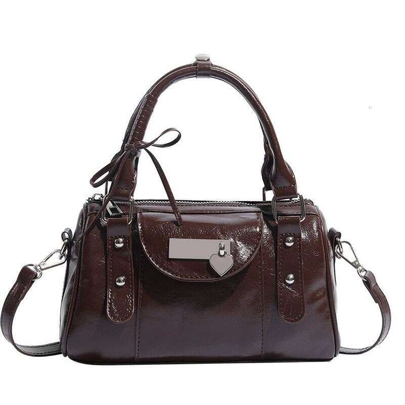 Women's Stylish Ballet Bowling With Bowknot Detail - Small Crossbody For Daily Use Love Bow Handbag Shoulder Messenger Bag Female