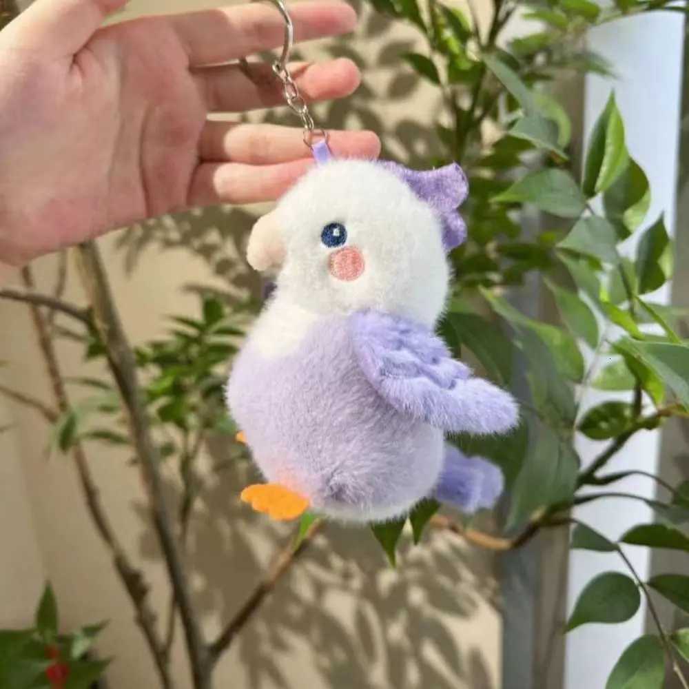 Colorful Cute Animal Bird Plush Keychain Simulation Sparrow Parrot Plush Doll Realistic Kawaii Furry Birds Keyrings Bag PendantXJ250928
