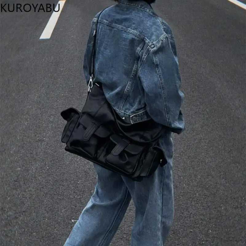 Y2k Womens Shoulder Bag Harajuku Chic Gothic Casual Black Large Capacity Handbag Hot Girls Pu Leather Ladies Motorcycle Bag Sac Z250928