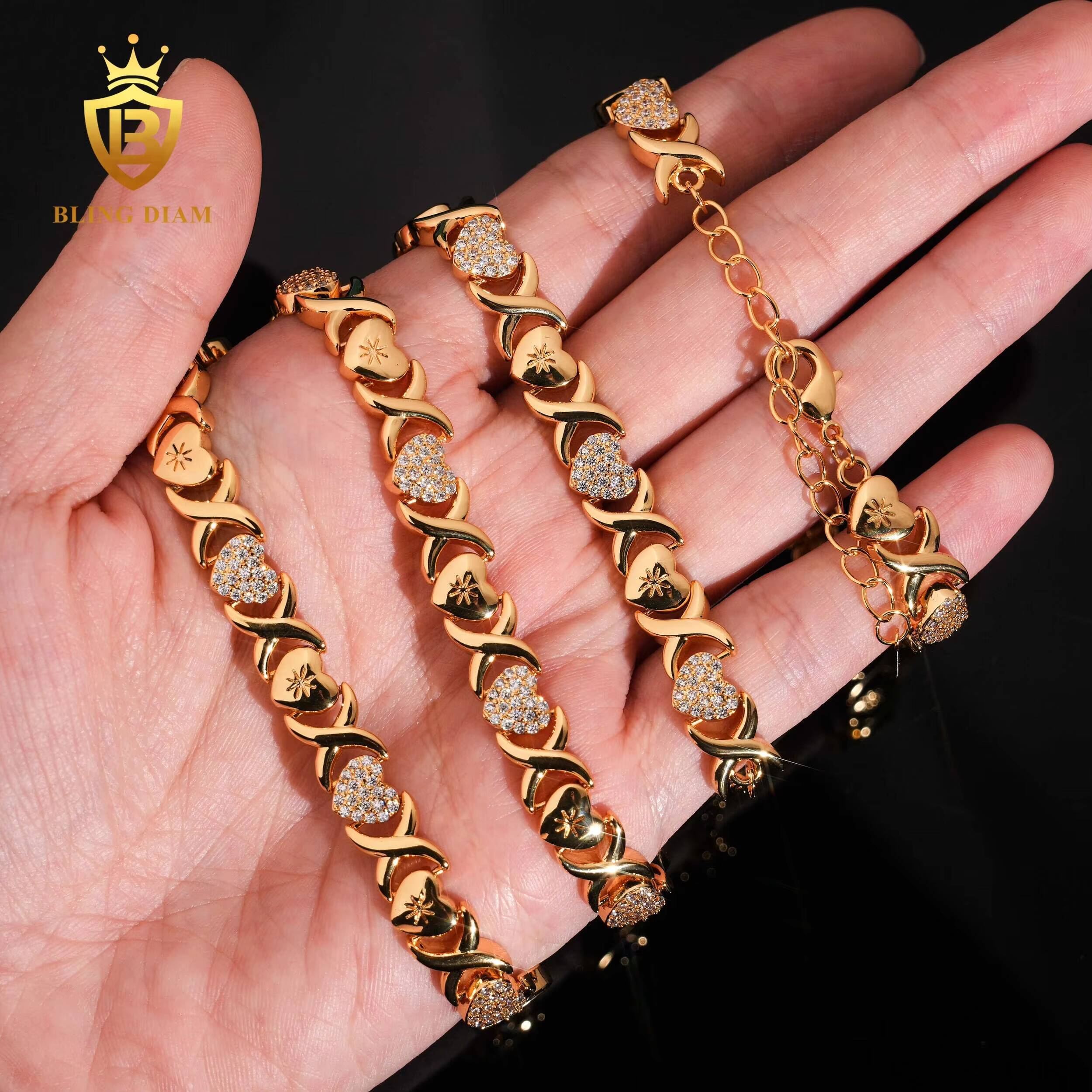 VVS Moissanite Diamond Cuban Link Chain Sterling Silver 925 Fine Jewelry Necklace Heart Miami Cuban Link Chain