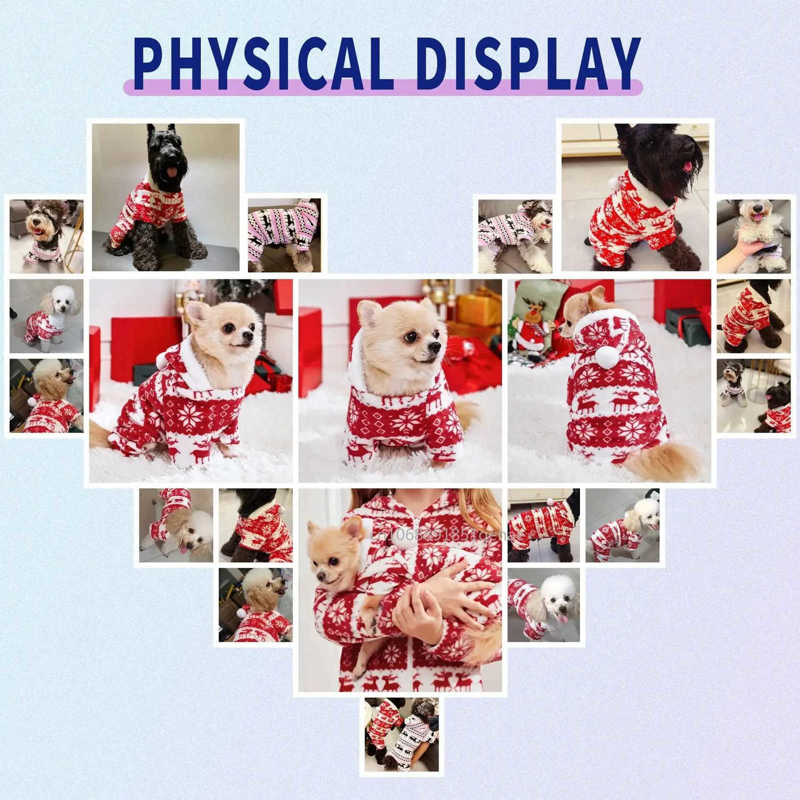 Winter Dog Christmas Jumpsuit Clothes Warm Plush Pet Pajamas for Small Medium Dogs Cats Overalls Puppy Warm Dog Clothing X250928
