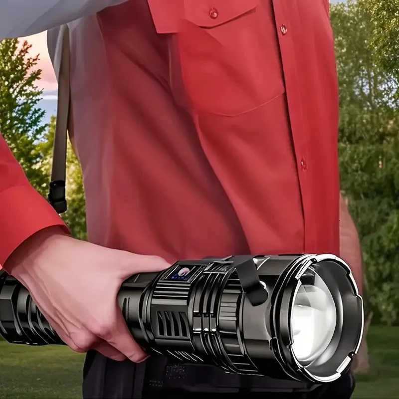 2025 Most Powerful LED Flashlight Super Bright Rechargeable Flashlight Long Range 6000M Outdoor Torch Light Camping Fishing Lamp D250928