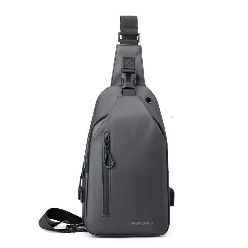 New Men's Chest Casual Large Capacity Single Shoulder Crossbody Korean Style Motorcycle Bag Water-Resistant Trendy Backpack