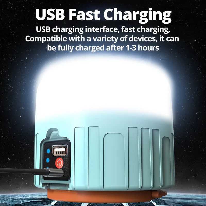 USB Charging LED Camping Light Solar Outdoor tent Lamp Portable Lantern Night Emergency bulb Flashlight Fr BBQ Hiking C250928