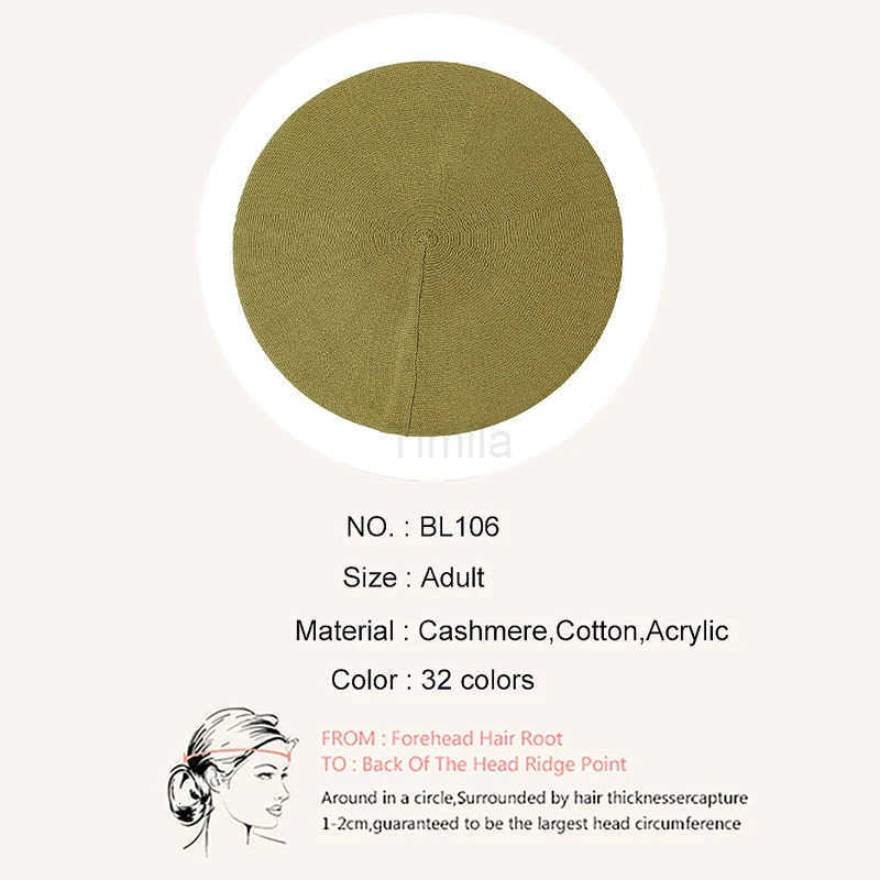 Geebro Womens Cashmere French Beret Hat Causal Plain Knit Wool Soft Berets for Ladies Knitted Artist Beret Cap Hats U250928