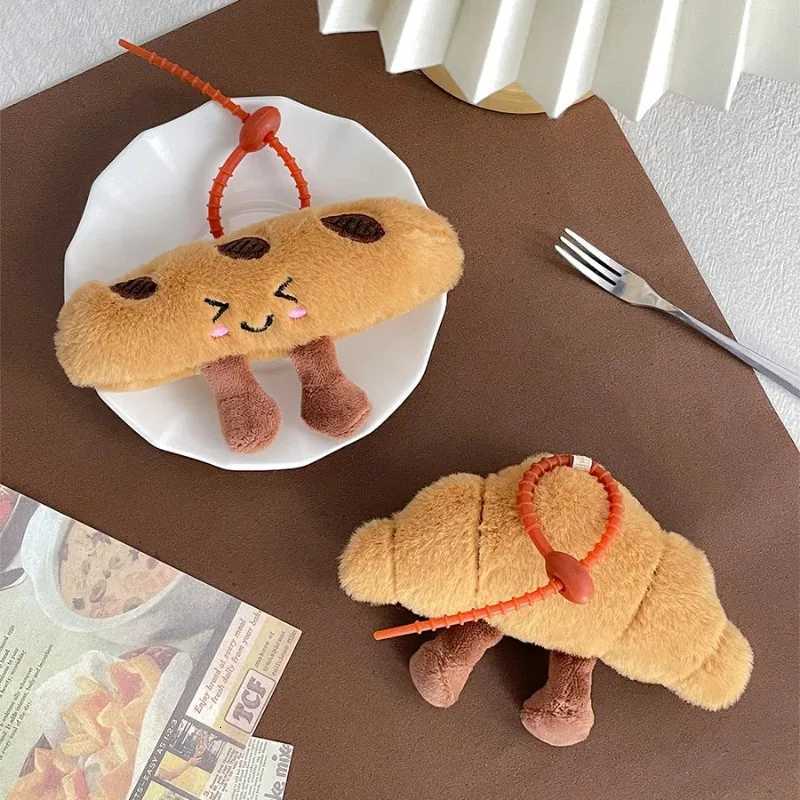 Cute Food Plush Keychain Hanging Accessories Croissant Baguette Pretzel Bread Collection Decorative Anime Keychain Gift for KidsXJ250928
