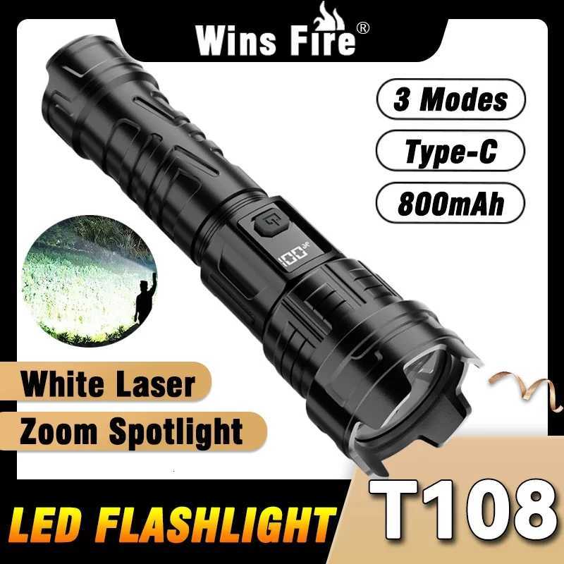 High Power USB Rechargeable Led Flashlight Very Strong Spotlight Torch Portable 3 Modes Emergency Lighting for Camping Hiking D250928