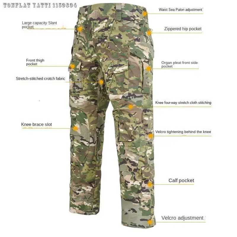 Camo Uniform Tactical Jackes Shirts Pants Combat Knee Pads Airsoft Paintball Men Clothing JACKET Man Hunting Clothes W250928