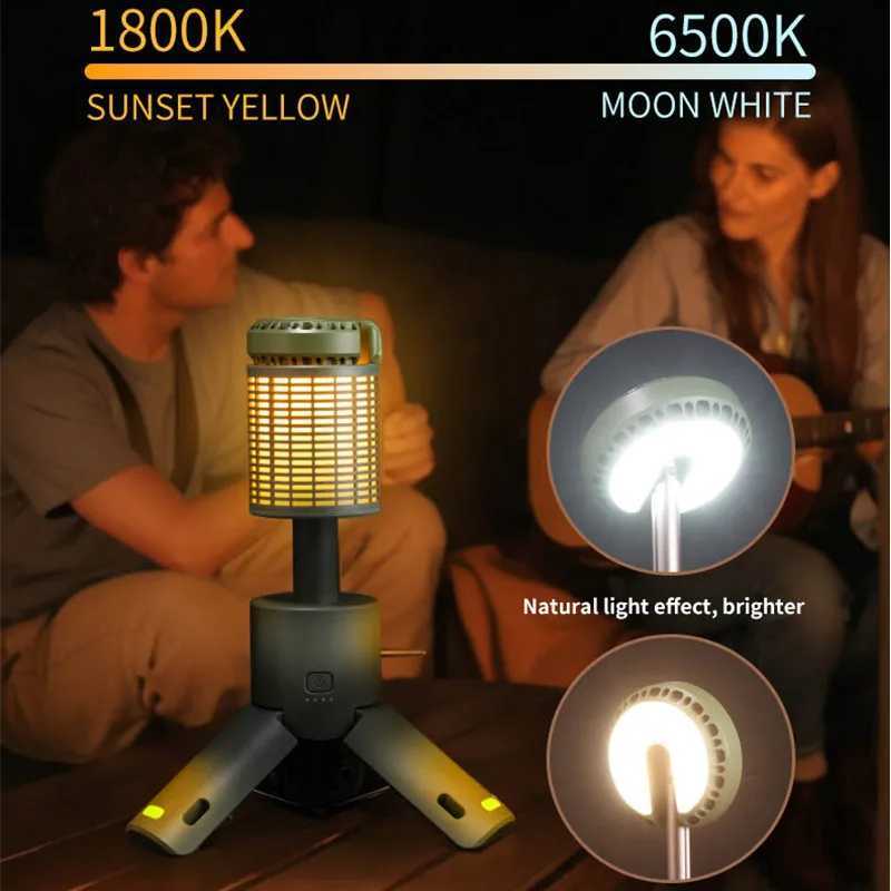 Folding Camping Light Portable Telescopic Lanterns Builtin 10000mAh Outdoor Waterproof Magnetic Lamp With Triangle Stand Base C250928