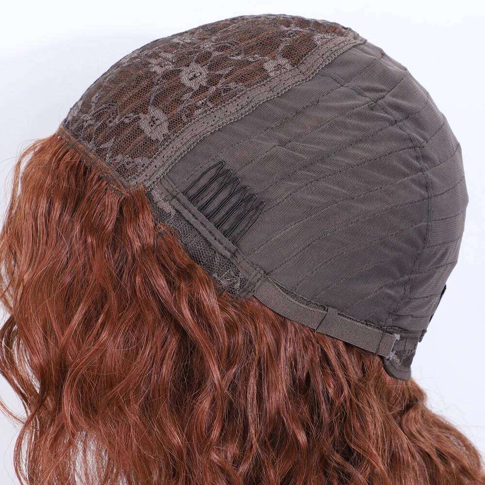 Big Fluffy Brown Mixed Blonde Glueless Wig With Fringe Bangs Honey Curly Bob Wigs Human Hair Side Part Pre Plucked Xiusiyuan2509