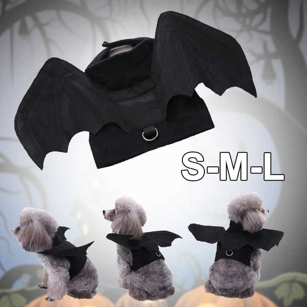 1Pcs Halloween Cute Pet Clothes Black Bat Wings Harness Costume Cosplay Cat Dog Halloween Party for Pet Supplies X250928