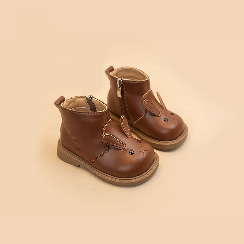 New baby and children's boots, leather boots, princess girl trend, Martin children's fashion wool lining, soft soled short boots, designer s