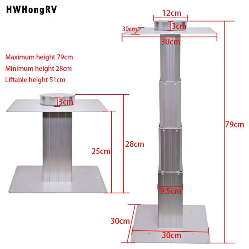 3-Level Base for Boat/RV, Pneumatic Adjustable Camping Table Base, Modified Car Seat