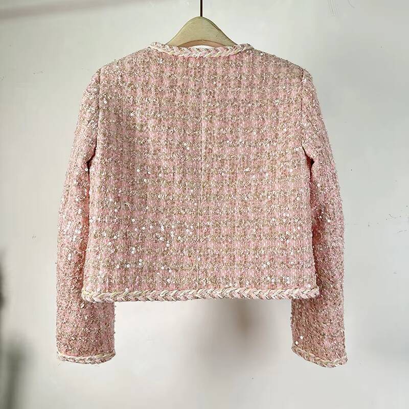 New Arrivals Dropshipping Elegant Sequin Tweed Jacket for Ladies