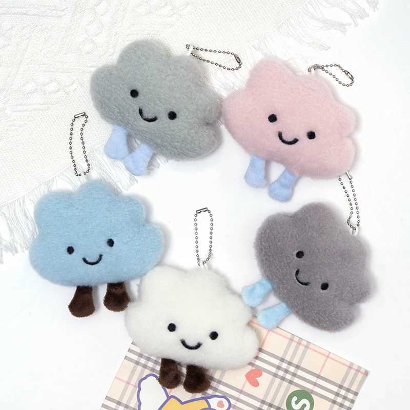 Cartoon Anime Cloud Keychain Kawaii Cloud Marshmallows Keychains Shoulder Bag Backpack Pendant Plush Toys Mini Girl Kid GiftsXJ250928