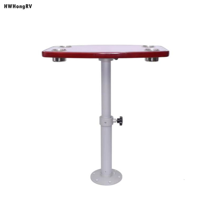 HWHongRV Easy-to-Disassemble Motor Home Boat Any Height Adjustable Legs with Oak Table Top Aluminum Alloy