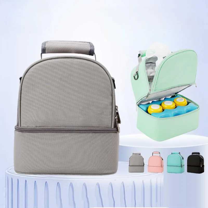 Fashion Insulation Double Layer Pack Solid Color Large Capaci Mommy Bag Cool Travel Picnic Portable Food Handbag Baby BagsXJ250928