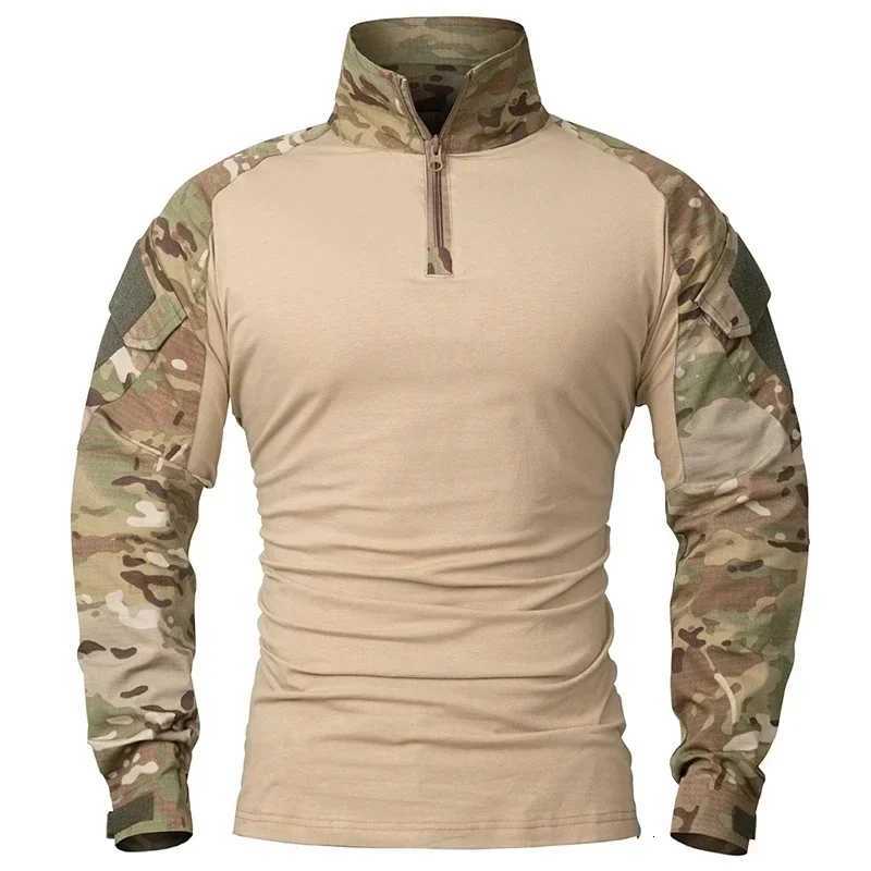 Outdoor Long Sleeve Shirts Combat Shirt 4 Zipper Ripstop Cotton Wearresisting Camo Airsoft Paintball Cotton Tactical Clothing W250928