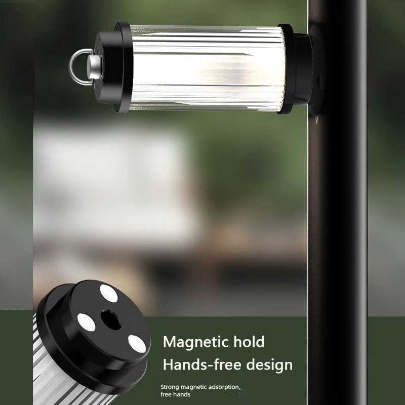 Camping Ambient Light 2000AH Adjustable 3 LED Modes Hanging Outdoor Tent Lamp Powerful Magnetic Attraction Lantern Flashlights C250928