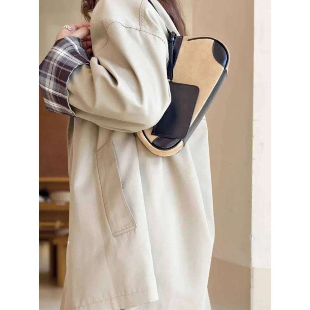 Luxury bag Women Color Panelled Genuine Leather Fashion Totes Handbag Suede Ladies SIngle Shoulder Bag Casual Messenger Underarm Bags