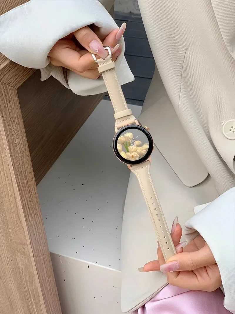 Slim Leather strap For Samsung Galaxy watch 7FE655 pro4 Classicactive 2 20mm 22mm sport bracelet Huawei watch GT 43 band W250928