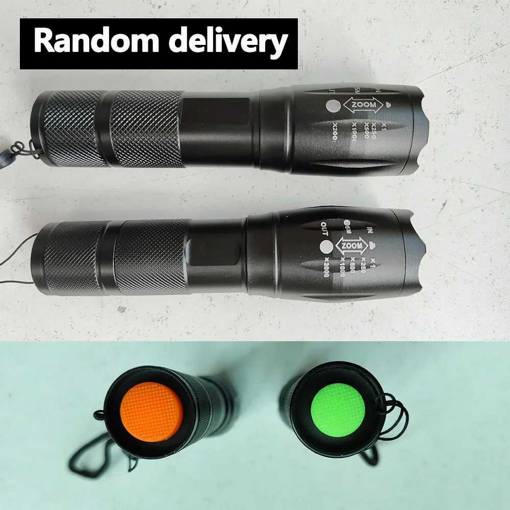 Highlight LED Flashlight Battery Powered Zoom Aluminium Alloy Waterproof Torch Camping Light 5 Modes For Fishing Camping Hiking D250928
