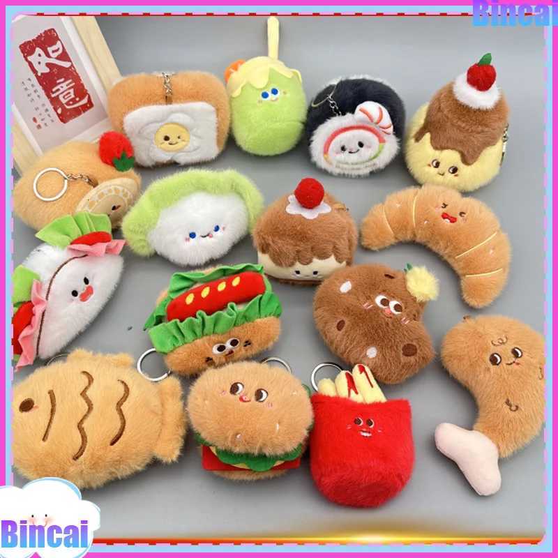 Simulation Breakfast Food Plush Keychain Cute Hamburger Chicken Leg Bun Bag Pendant Creative Lovers Kawaii Stuff Toy GiftXJ250928