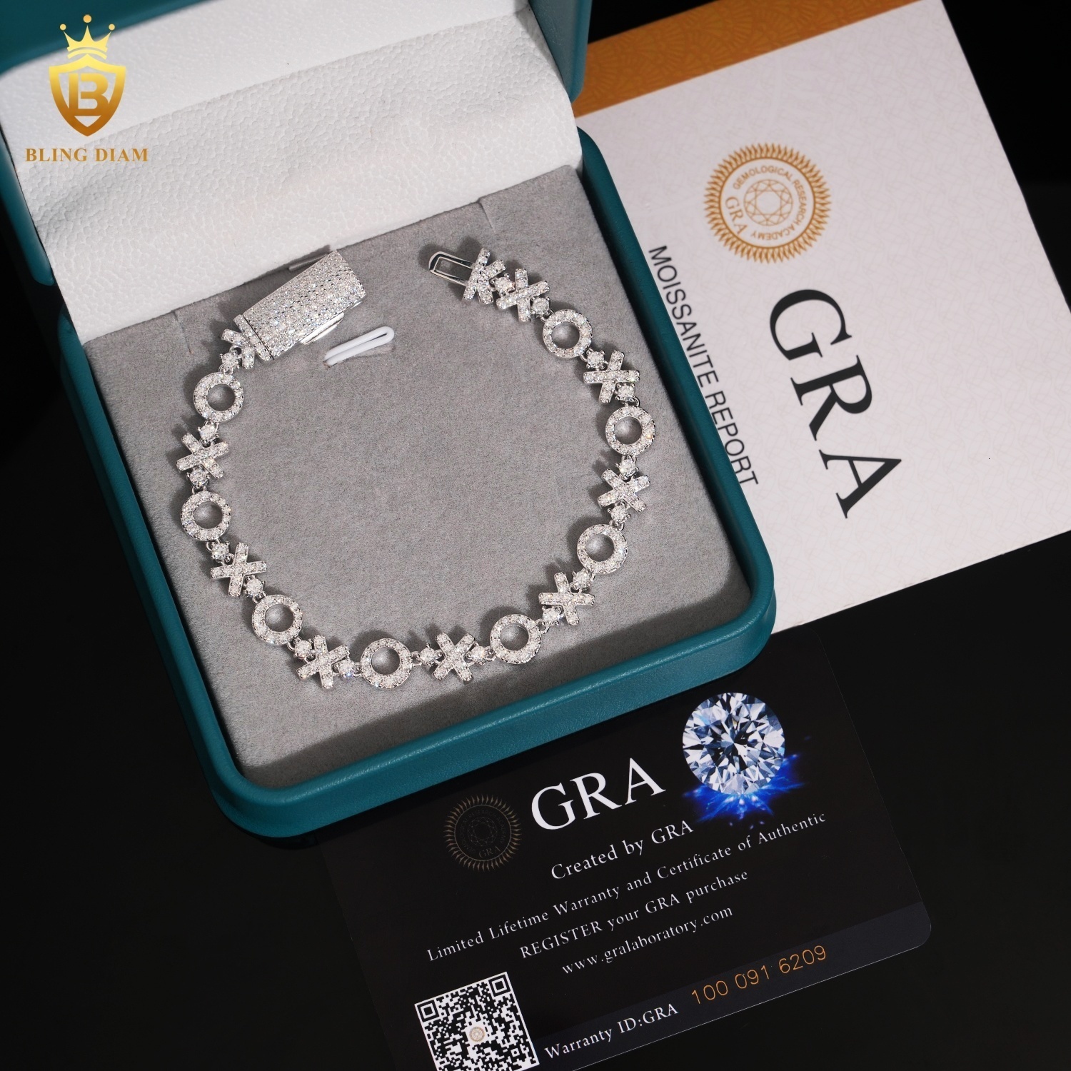 79mm Sterling Silver 925 Pass Diamond Tester Hip Hop Jewelry VVS Moissanite Cuban Link Chain Bracelet