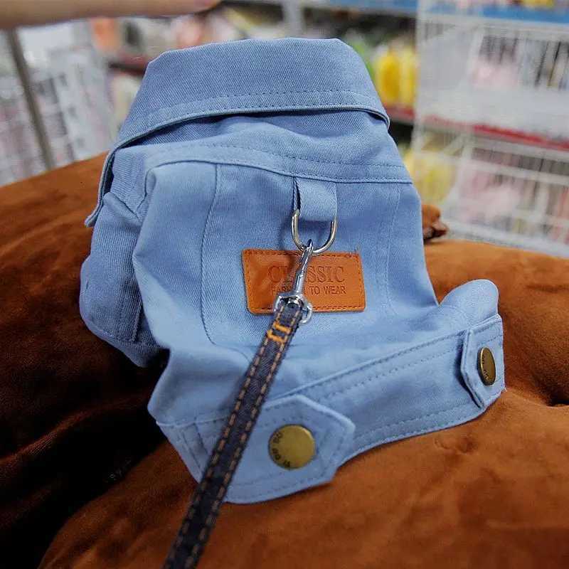 Spring Dog Suit Outfits Denim Coat Clothes with D Leash Ring for Small Medium Dogs Puppies Pet Color Jean small Dog Costume X250928