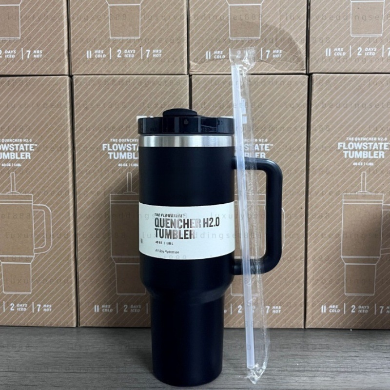 Water Bottle 40oz tumbler Stainless Designer Cup cups lid and straw water bottle Car cup stainless steel coffee cup straw large-capacity mug