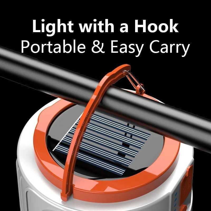 Solar Light Bulb Camping light LED Solar USB Rechargeable 5Lighting Modes Flashlight Tent Hanging Bulb for Outdoor Emergency C250928