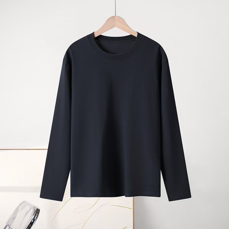 K2271 Women's Fall/Winter Minimalist Cotton Long-Sleeve T-Shirt | 230g Heavyweight Fabric | Loose Fit | Suitable for Layering or Outerwear