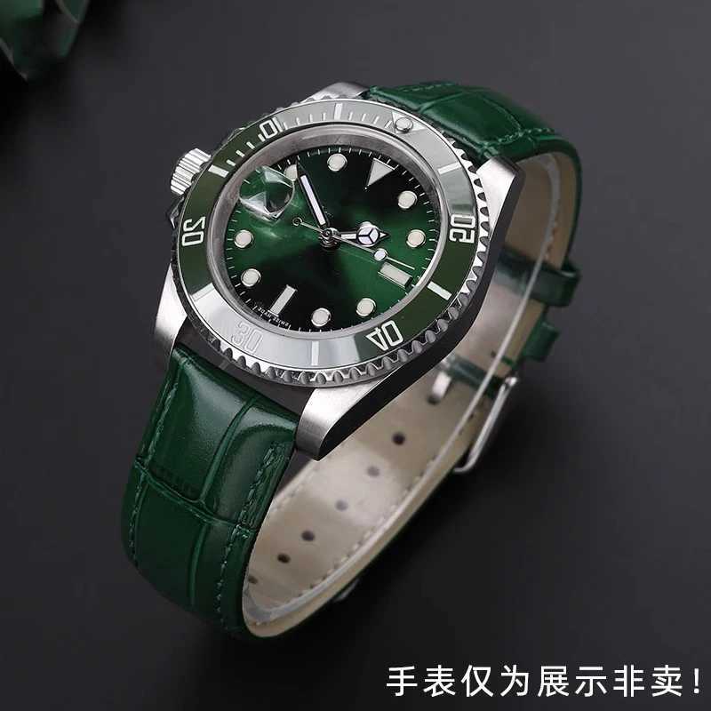 12mm 14mm 16mm 18mm 20mm 22mm High Quality Green Strap Bracelet Butterfly Buckle Business Casual Watchband Watch Accessories W250928