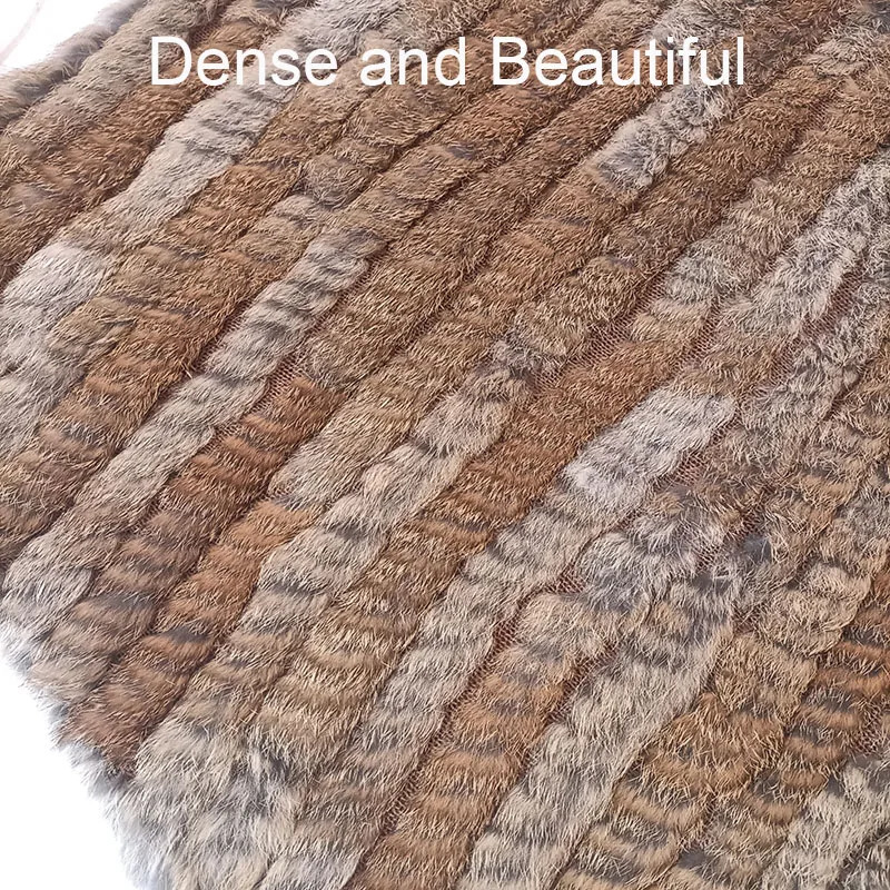 HSPL Spring Knitted Natural Fur Shawl Fashion Rabbit Fur Cape Shawl Genuine Rabbit Fur Women Black Fur Poncho 250928